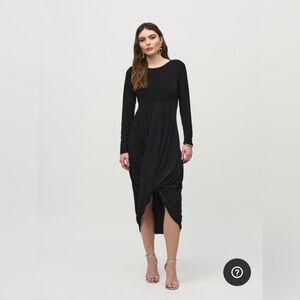 Joseph Ribkoff Midi Black Cocoon Dress | Wedding Guest Summer Dress - Size 6